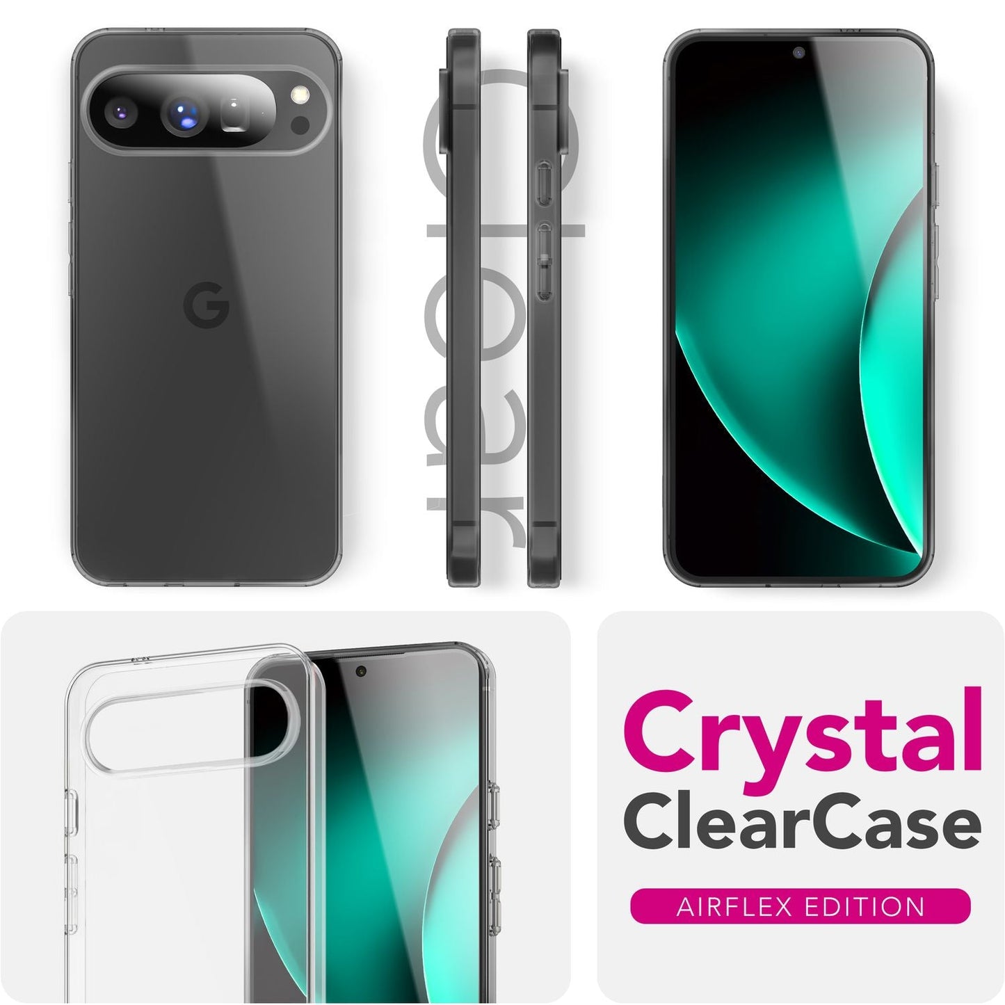 NALIA Transparente Silikonhülle für Google Pixel 10 Pro XL – Anti-Gelb & Rutschfest – GLAZE (Handyhülle Kristallklar, Schlank & Stoßfest) – Marke aus Berlin