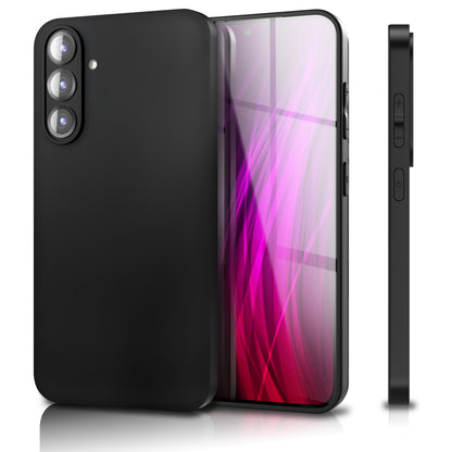 NALIA Matte Silikonhülle für Samsung Galaxy S25 FE – Slim, Schwarz & Rutschfest – STRIDER (Soft Case, Kameraschutz & Stoßfest) – Marke aus Berlin