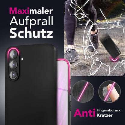 NALIA Matte Silikonhülle für Samsung Galaxy S25 FE – Slim, Schwarz & Rutschfest – STRIDER (Soft Case, Kameraschutz & Stoßfest) – Marke aus Berlin