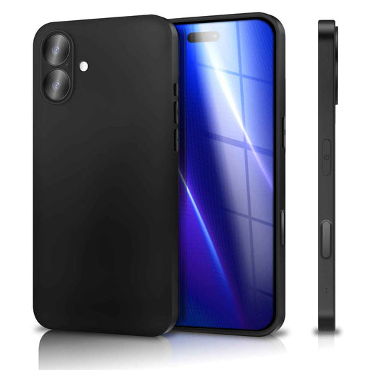 NALIA Matte Silikonhülle für iPhone 17 – Slim, Schwarz & Rutschfest – STRIDER (Soft Case, Kameraschutz & Stoßfest) – Marke aus Berlin