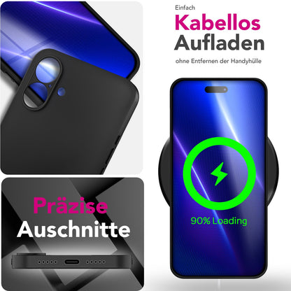 NALIA Matte Silikonhülle für iPhone 17 – Slim, Schwarz & Rutschfest – STRIDER (Soft Case, Kameraschutz & Stoßfest) – Marke aus Berlin