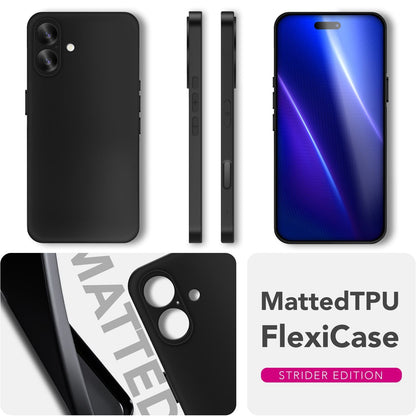 NALIA Matte Silikonhülle für iPhone 17 – Slim, Schwarz & Rutschfest – STRIDER (Soft Case, Kameraschutz & Stoßfest) – Marke aus Berlin