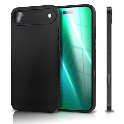 NALIA Matte Silikonhülle für iPhone 17 Air – Slim, Schwarz & Rutschfest – STRIDER (Soft Case, Kameraschutz & Stoßfest) – Marke aus Berlin