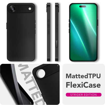NALIA Matte Silikonhülle für iPhone 17 Air – Slim, Schwarz & Rutschfest – STRIDER (Soft Case, Kameraschutz & Stoßfest) – Marke aus Berlin