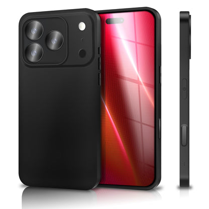 NALIA Matte Silikonhülle für iPhone 17 Pro – Slim, Schwarz & Rutschfest – STRIDER (Soft Case, Kameraschutz & Stoßfest) – Marke aus Berlin