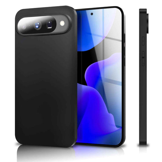 NALIA Matte Silikonhülle für Google Pixel 10 – Slim, Schwarz & Rutschfest – STRIDER (Soft Case, Kameraschutz & Stoßfest) – Marke aus Berlin