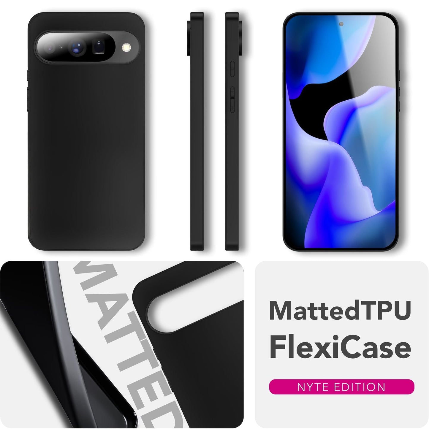 NALIA Matte Silikonhülle für Google Pixel 10 – Slim, Schwarz & Rutschfest – STRIDER (Soft Case, Kameraschutz & Stoßfest) – Marke aus Berlin
