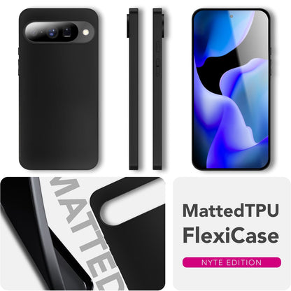 NALIA Matte Silikonhülle für Google Pixel 10 – Slim, Schwarz & Rutschfest – STRIDER (Soft Case, Kameraschutz & Stoßfest) – Marke aus Berlin