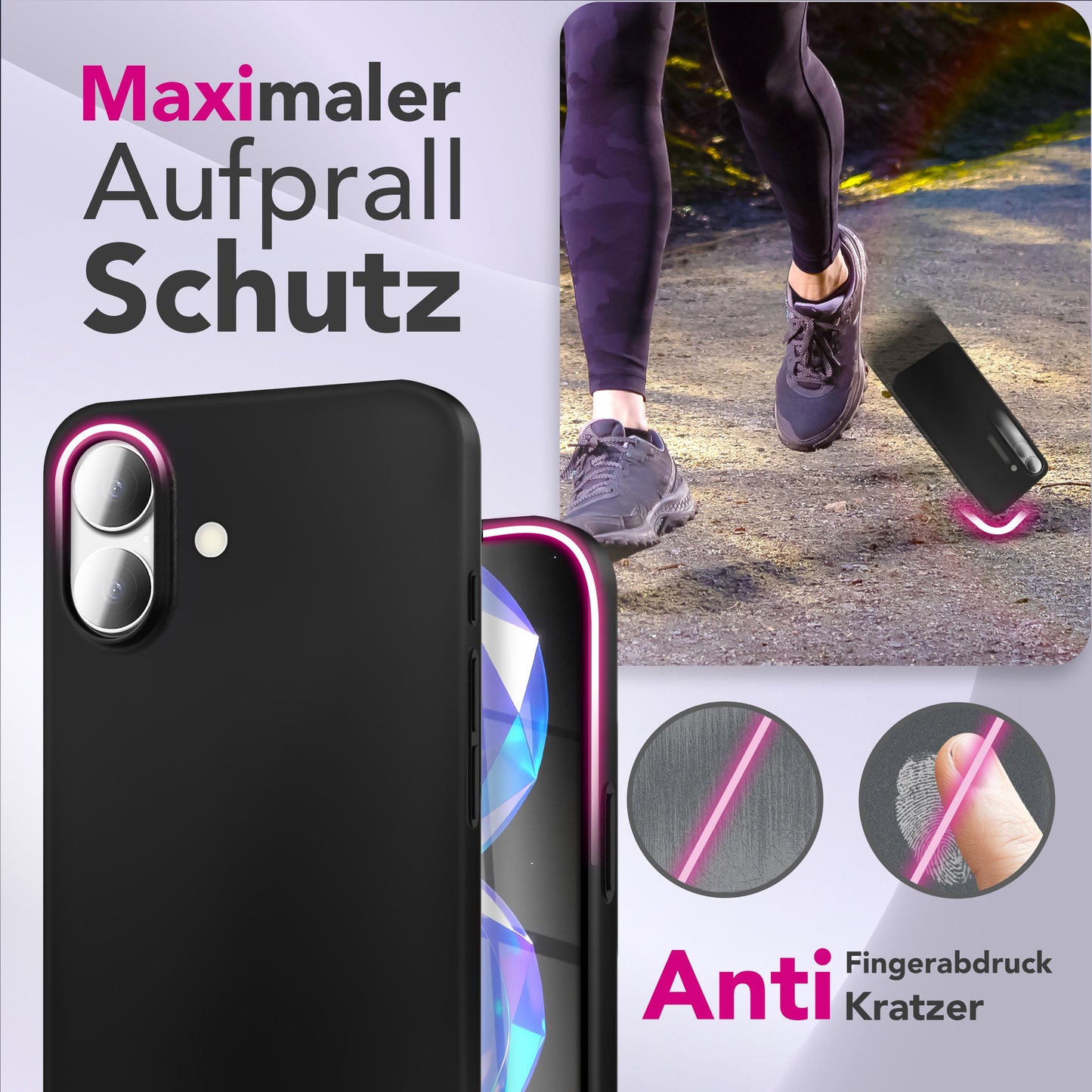 NALIA Ultra Slim Hardcase für iPhone 17 – Matt & 0.3mm Dünn – PHANTOM (Dünnes Cover & Kamera-Vollschutz) – Marke aus Berlin