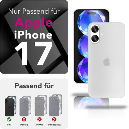 NALIA Ultra Slim Hardcase für iPhone 17 – Matt & 0.3mm Dünn – PHANTOM (Dünnes Cover & Kamera-Vollschutz) – Marke aus Berlin
