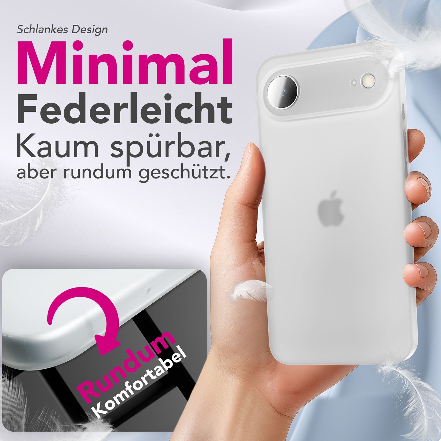 NALIA Ultra Slim Hardcase für iPhone 17 Air – Matt & 0.3mm Dünn – PHANTOM (Dünnes Cover & Kamera-Vollschutz) – Marke aus Berlin