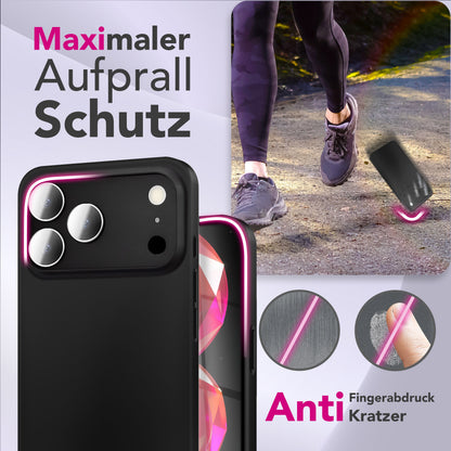 NALIA Ultra Slim Hardcase für iPhone 17 Pro – Matt & 0.3mm Dünn – PHANTOM (Dünnes Cover & Kamera-Vollschutz) – Marke aus Berlin