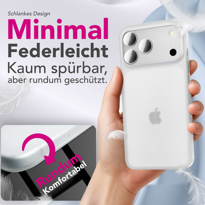 NALIA Ultra Slim Hardcase für iPhone 17 Pro – Matt & 0.3mm Dünn – PHANTOM (Dünnes Cover & Kamera-Vollschutz) – Marke aus Berlin