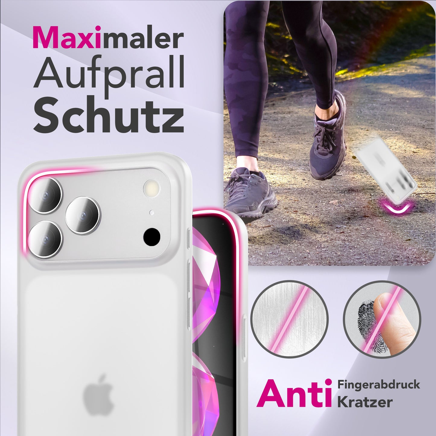 NALIA Ultra Slim Hardcase für iPhone 17 Pro Max – Matt & 0.3mm Dünn – PHANTOM (Dünnes Cover & Kamera-Vollschutz) – Marke aus Berlin