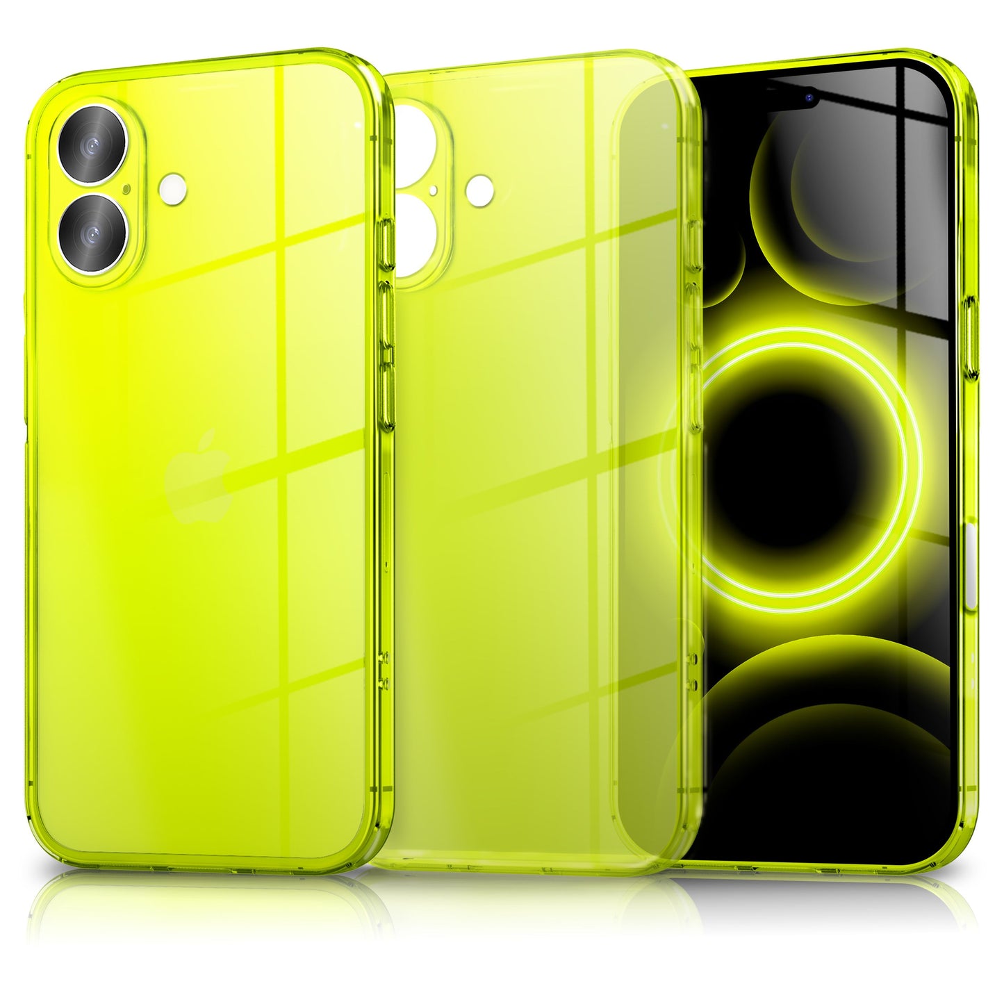 NALIA Neon Silikonhülle für iPhone 17 – Knallige Signal-Farbe & Linsenschutz – VIBE (Transparentes Case) – Marke aus Berlin