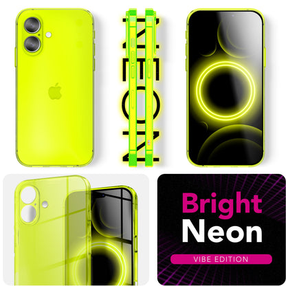 NALIA Neon Silikonhülle für iPhone 17 – Knallige Signal-Farbe & Linsenschutz – VIBE (Transparentes Case) – Marke aus Berlin