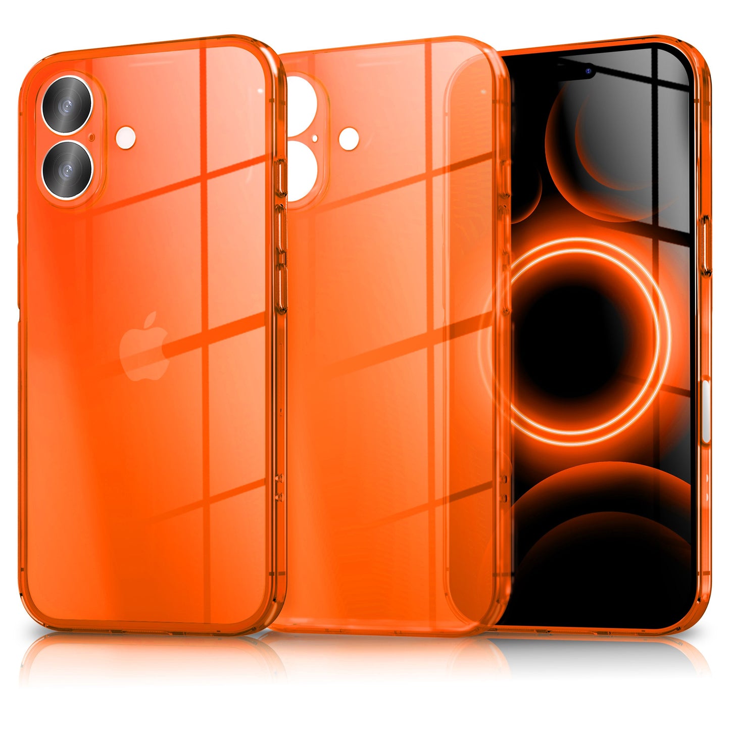 NALIA Neon Silikonhülle für iPhone 17 – Knallige Signal-Farbe & Linsenschutz – VIBE (Transparentes Case) – Marke aus Berlin