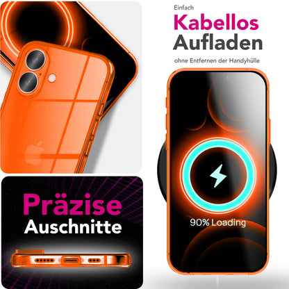 NALIA Neon Silikonhülle für iPhone 17 – Knallige Signal-Farbe & Linsenschutz – VIBE (Transparentes Case) – Marke aus Berlin
