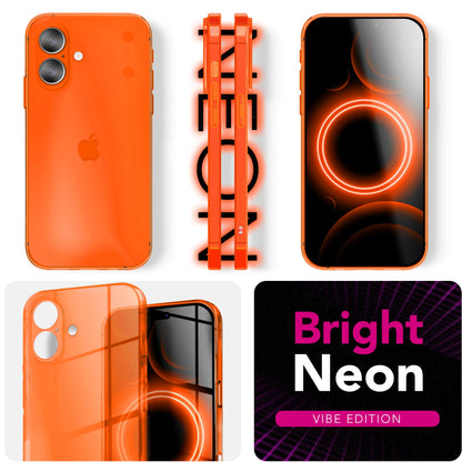 NALIA Neon Silikonhülle für iPhone 17 – Knallige Signal-Farbe & Linsenschutz – VIBE (Transparentes Case) – Marke aus Berlin