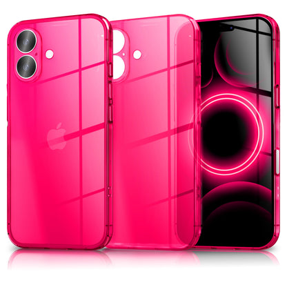 NALIA Neon Silikonhülle für iPhone 17 – Knallige Signal-Farbe & Linsenschutz – VIBE (Transparentes Case) – Marke aus Berlin
