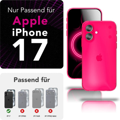 NALIA Neon Silikonhülle für iPhone 17 – Knallige Signal-Farbe & Linsenschutz – VIBE (Transparentes Case) – Marke aus Berlin