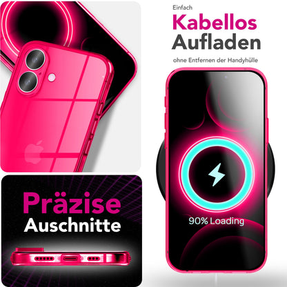 NALIA Neon Silikonhülle für iPhone 17 – Knallige Signal-Farbe & Linsenschutz – VIBE (Transparentes Case) – Marke aus Berlin