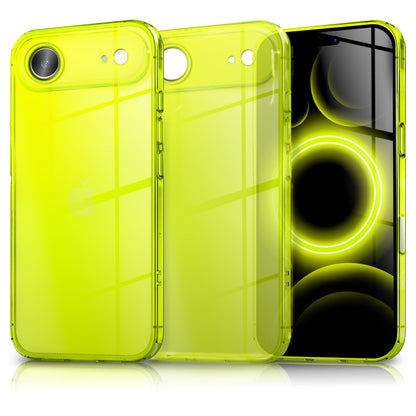 NALIA Neon Silikonhülle für iPhone 17 Air – Knallige Signal-Farbe & Linsenschutz – VIBE (Transparentes Case) – Marke aus Berlin