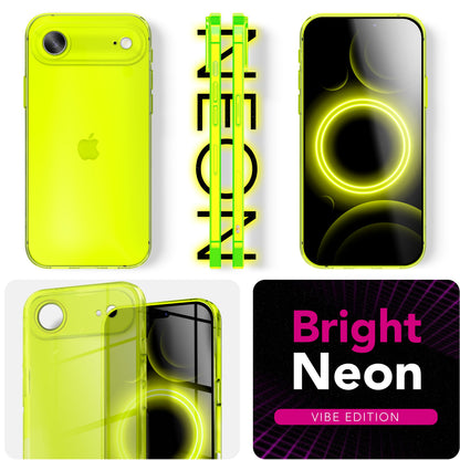 NALIA Neon Silikonhülle für iPhone 17 Air – Knallige Signal-Farbe & Linsenschutz – VIBE (Transparentes Case) – Marke aus Berlin