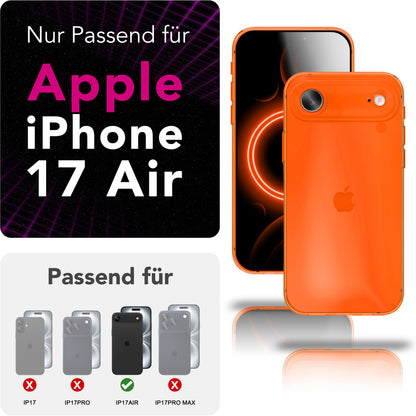 NALIA Neon Silikonhülle für iPhone 17 Air – Knallige Signal-Farbe & Linsenschutz – VIBE (Transparentes Case) – Marke aus Berlin