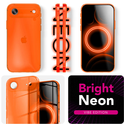 NALIA Neon Silikonhülle für iPhone 17 Air – Knallige Signal-Farbe & Linsenschutz – VIBE (Transparentes Case) – Marke aus Berlin