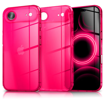 NALIA Neon Silikonhülle für iPhone 17 Air – Knallige Signal-Farbe & Linsenschutz – VIBE (Transparentes Case) – Marke aus Berlin