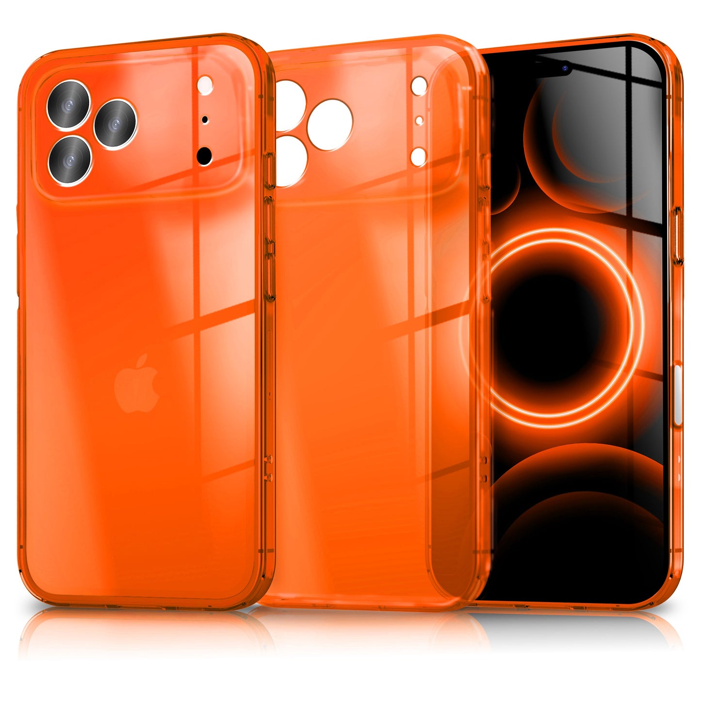 NALIA Neon Silikonhülle für iPhone 17 Pro Max – Knallige Signal-Farbe & Linsenschutz – VIBE (Transparentes Case) – Marke aus Berlin