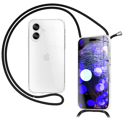 NALIA Handykette für iPhone 17 – Transparentes Hybrid-Case & Band – HANGIT PRO (Anti-Gelb Rückseite & Verstellbar) – Marke aus Berlin