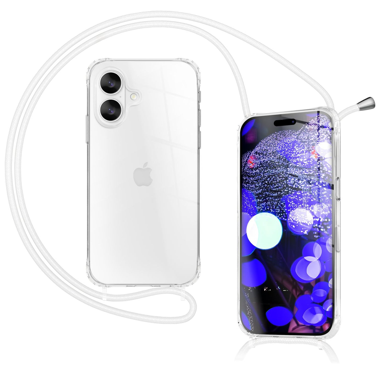 NALIA Handykette für iPhone 17 – Transparentes Hybrid-Case & Band – HANGIT PRO (Anti-Gelb Rückseite & Verstellbar) – Marke aus Berlin