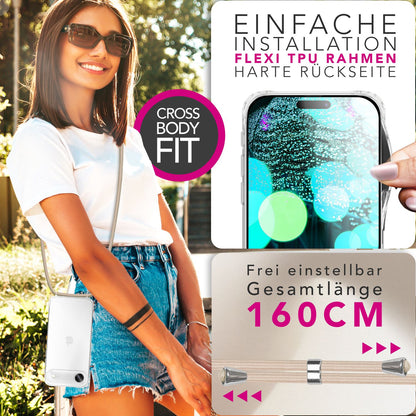 NALIA Handykette für iPhone 17 Air – Transparentes Hybrid-Case & Band – HANGIT PRO (Anti-Gelb Rückseite & Verstellbar) – Marke aus Berlin