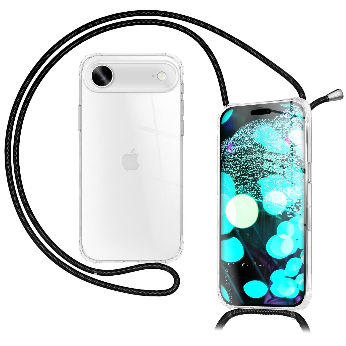NALIA Handykette für iPhone 17 Air – Transparentes Hybrid-Case & Band – HANGIT PRO (Anti-Gelb Rückseite & Verstellbar) – Marke aus Berlin