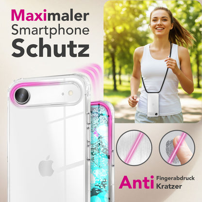 NALIA Handykette für iPhone 17 Air – Transparentes Hybrid-Case & Band – HANGIT PRO (Anti-Gelb Rückseite & Verstellbar) – Marke aus Berlin