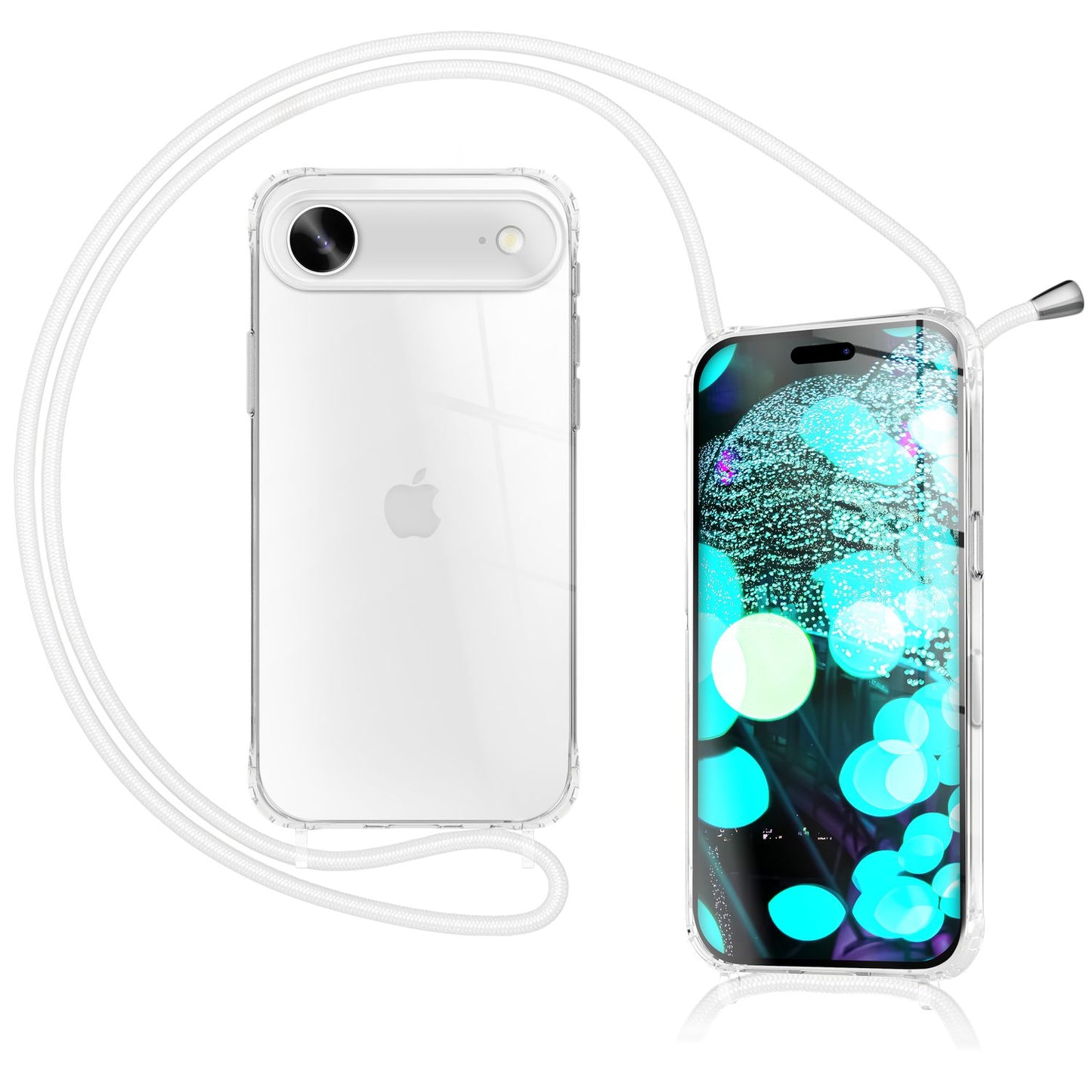 NALIA Handykette für iPhone 17 Air – Transparentes Hybrid-Case & Band – HANGIT PRO (Anti-Gelb Rückseite & Verstellbar) – Marke aus Berlin