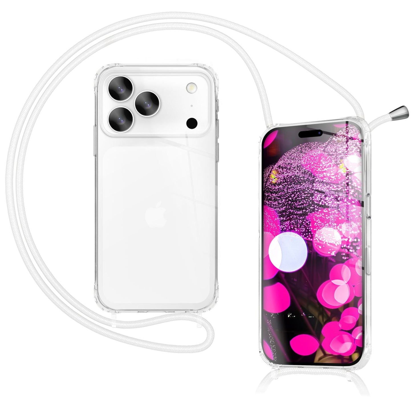 NALIA Handykette für iPhone 17 Pro Max – Transparentes Hybrid-Case & Band – HANGIT PRO (Anti-Gelb Rückseite & Verstellbar) – Marke aus Berlin
