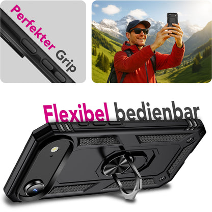NALIA Panzerhülle für iPhone 17 Air – Ring-Ständer 360° & Magnet-Halterung Kompatibel – RINGDEFEND (Stoßfestes Outdoor Case) – Marke aus Berlin