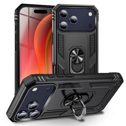 NALIA Panzerhülle für iPhone 17 Pro – Ring-Ständer 360° & Magnet-Halterung Kompatibel – RINGDEFEND (Stoßfestes Outdoor Case) – Marke aus Berlin