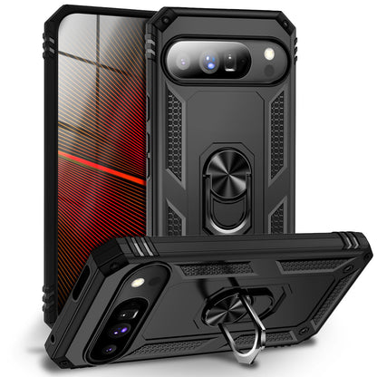 NALIA Panzerhülle für Google Pixel 10 Pro – Ring-Ständer 360° & Magnet-Halterung Kompatibel – RINGDEFEND (Stoßfestes Outdoor Case) – Marke aus Berlin