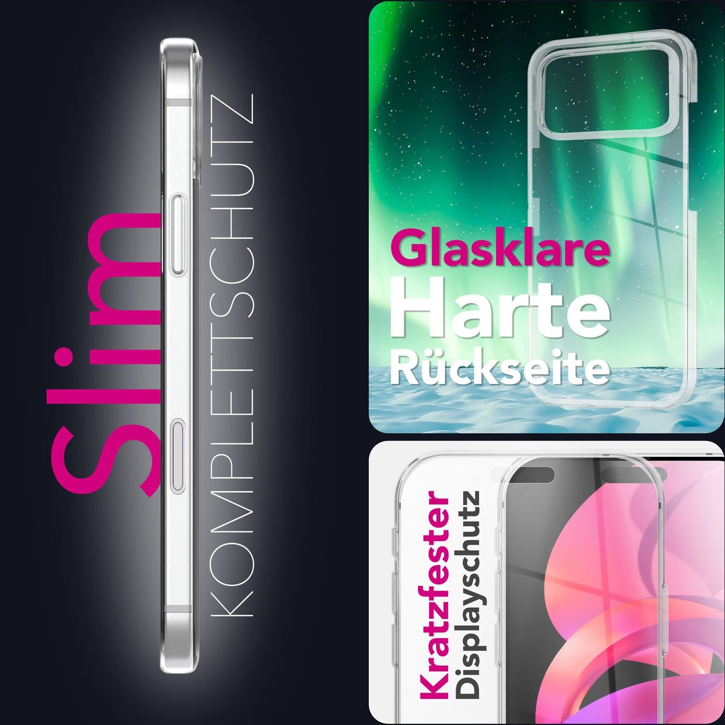 NALIA 360° Hülle für iPhone 17 Pro Max – Vorne & Hinten Schutz – 360GUARD (Full-Body Case) – Marke aus Berlin