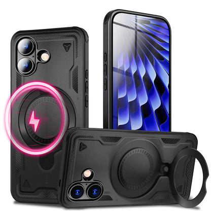 NALIA Magnetische Panzerhülle für iPhone 17 – Ring-Halterung 360° & MagSafe kompatibel – STORMGUARD (Outdoor Case) – Marke aus Berlin