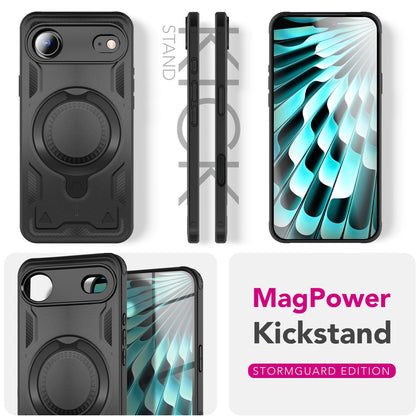 NALIA Magnetische Panzerhülle für iPhone 17 Air – Ring-Halterung 360° & MagSafe kompatibel – STORMGUARD (Outdoor Case) – Marke aus Berlin