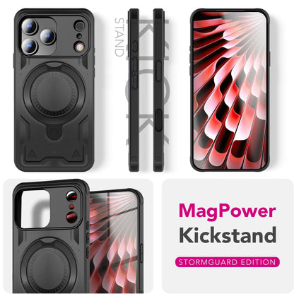 NALIA Magnetische Panzerhülle für iPhone 17 Pro – Ring-Halterung 360° & MagSafe kompatibel – STORMGUARD (Outdoor Case) – Marke aus Berlin