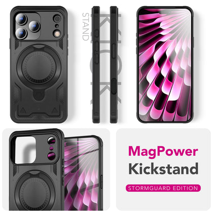 NALIA Magnetische Panzerhülle für iPhone 17 Pro Max – Ring-Halterung 360° & MagSafe kompatibel – STORMGUARD (Outdoor Case) – Marke aus Berlin