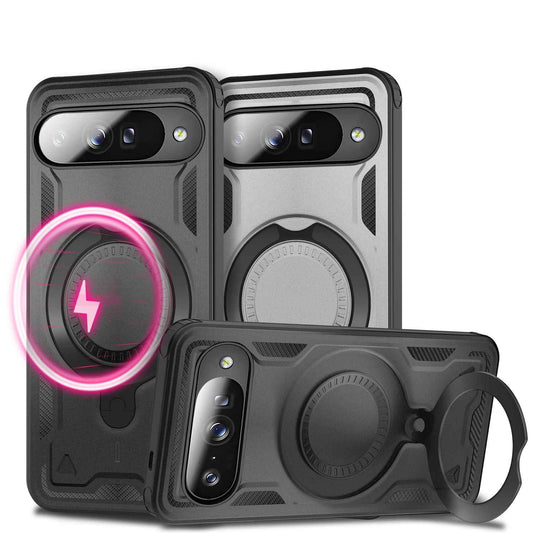 NALIA Magnetische Panzerhülle für Google Pixel 10 – Ring-Halterung 360° & MagSafe kompatibel – STORMGUARD (Outdoor Case) – Marke aus Berlin