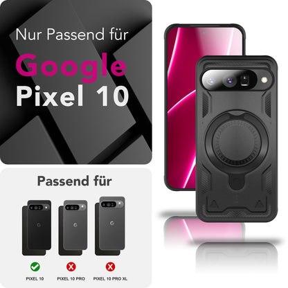 NALIA Magnetische Panzerhülle für Google Pixel 10 – Ring-Halterung 360° & MagSafe kompatibel – STORMGUARD (Outdoor Case) – Marke aus Berlin