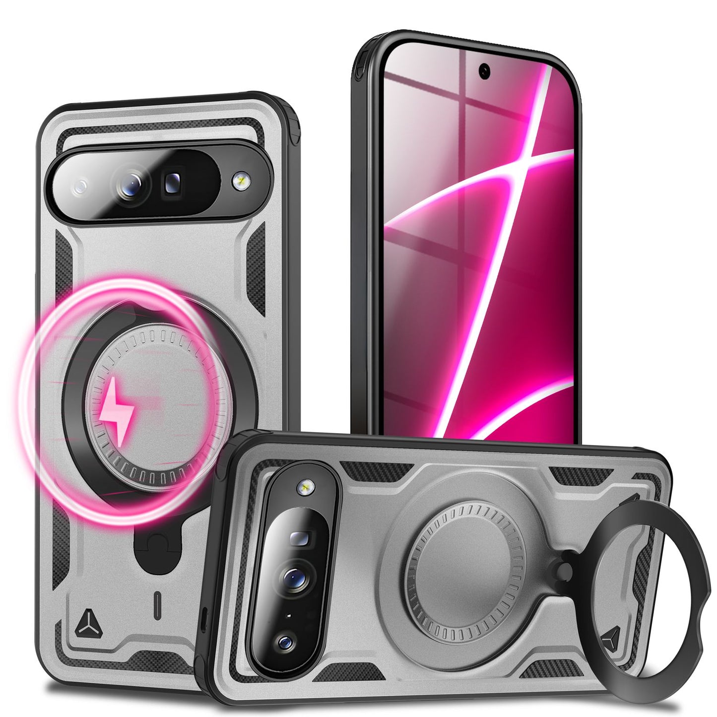 NALIA Magnetische Panzerhülle für Google Pixel 10 – Ring-Halterung 360° & MagSafe kompatibel – STORMGUARD (Outdoor Case) – Marke aus Berlin